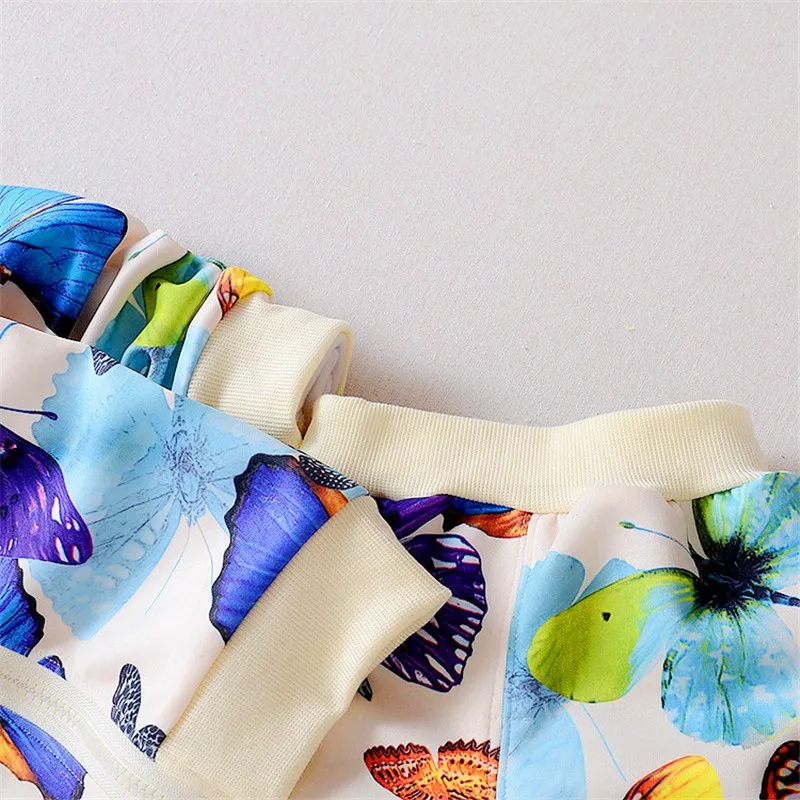 Спортивный костюм для маленьких девочек повседневный детский комплект одежды из