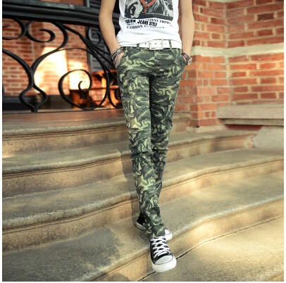 men jeans skinny camouflage slim fit 