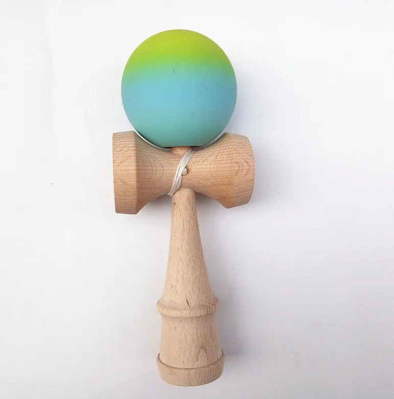 Кендама с резиновым покрытием, градиентным цветом, MOQ 50 штук, 10 цветов, 18,5 см, бутик, традиционная японская игра из бука, игрушка.