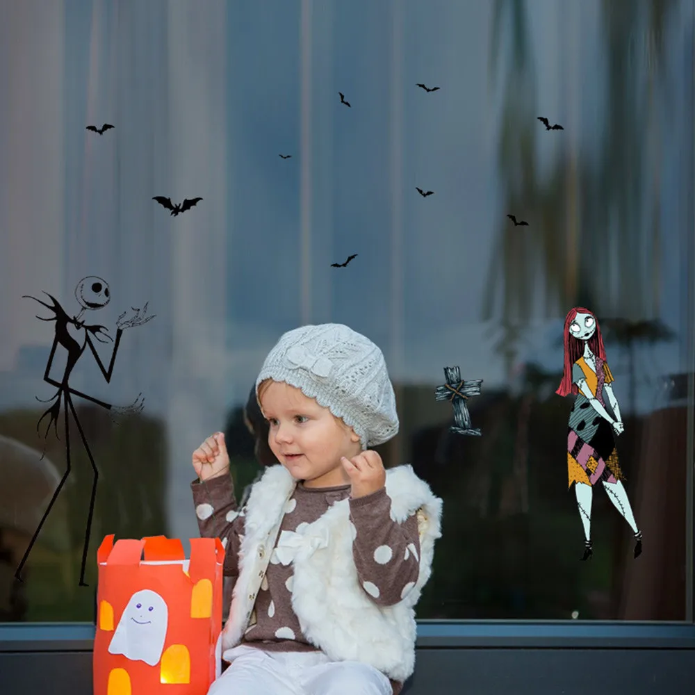 Halloween Witch Background Decorated Home Living Room Bedroom Wall Stickers Grim Reaper pegatinas de pared 18Sep | Дом и сад