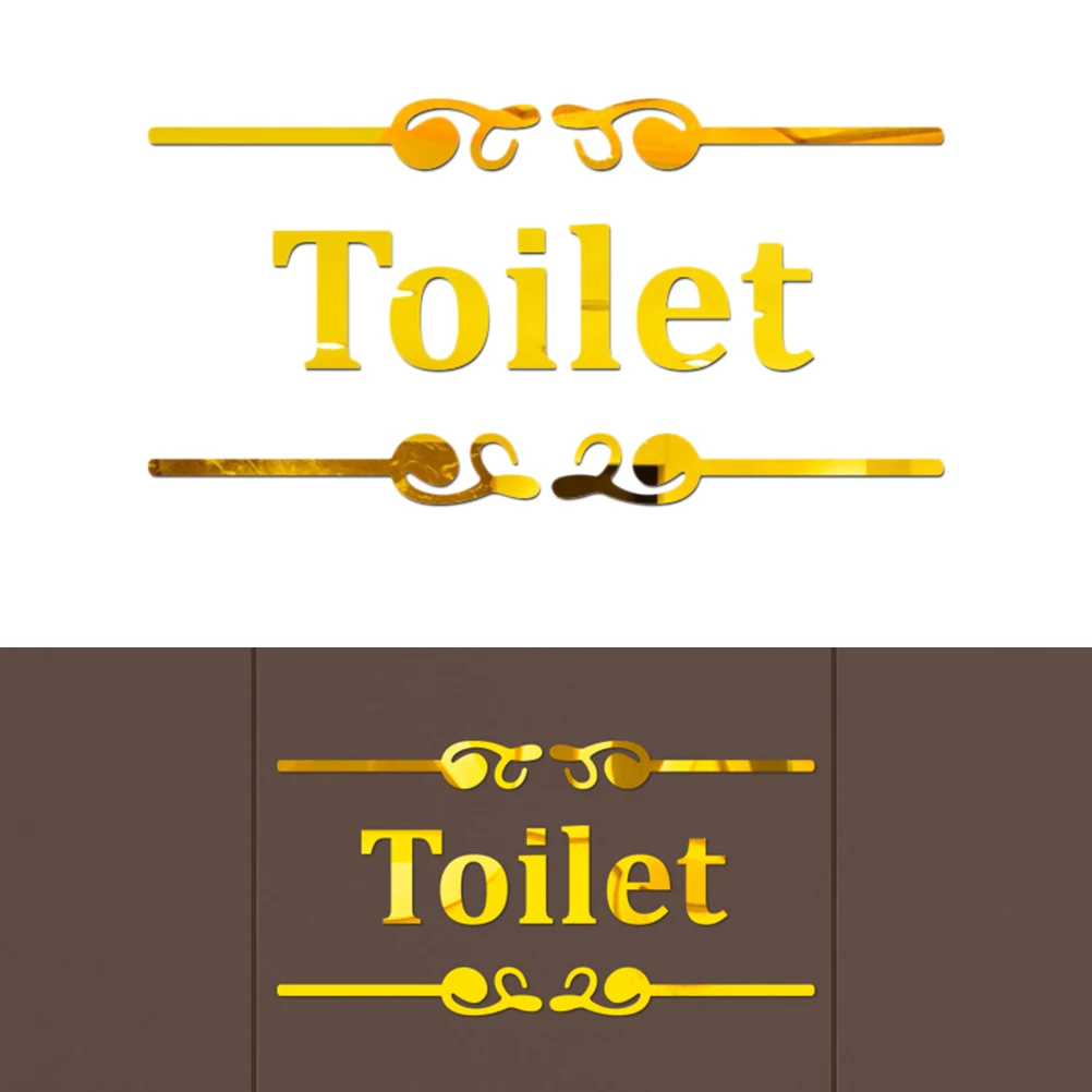 &quotToilet&quot Английский настенный знак наклейка креативная акриловая Настенная