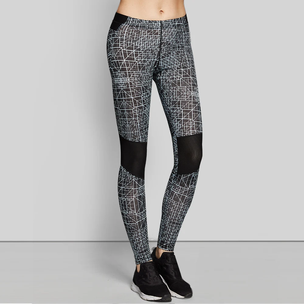 NRE Fitness pants female elastic tight running yoga trousers Slim net yarn Yoga slim mesh | Спорт и развлечения