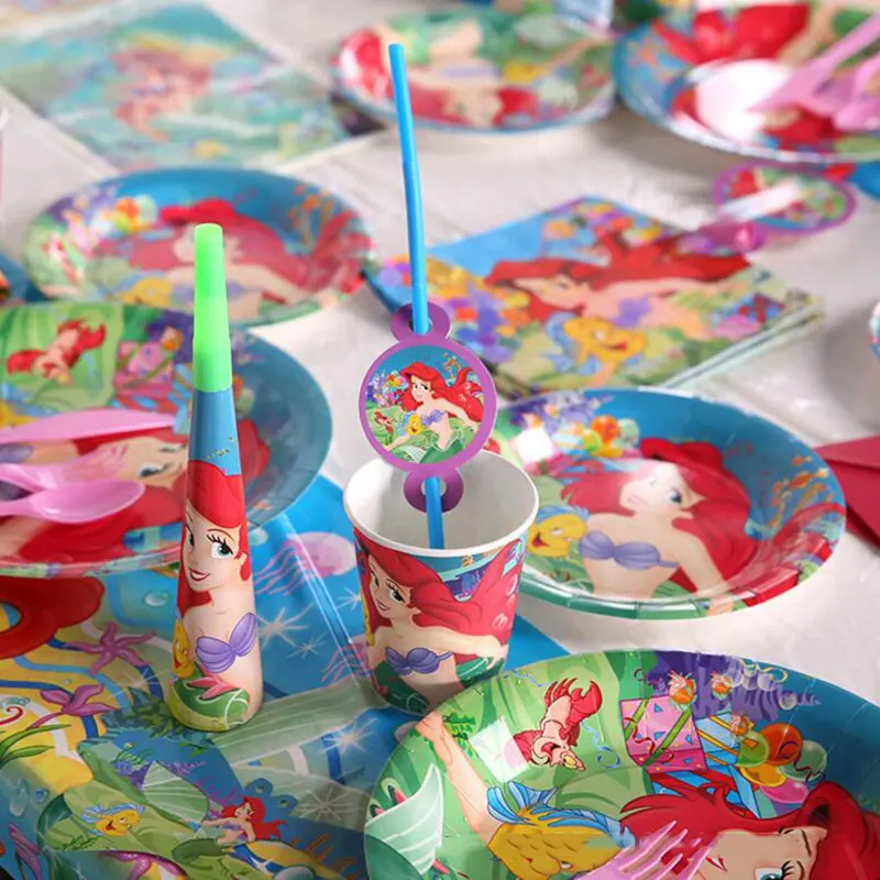 6 человек Русалка тема украшения реквизит джунгли плиты Баннер Дети День