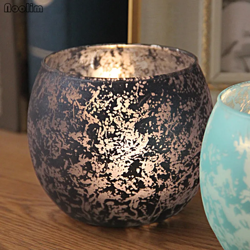 Европейский пятнистый стеклянный шарик NOOLIM с лунным светом подсвечник украшение