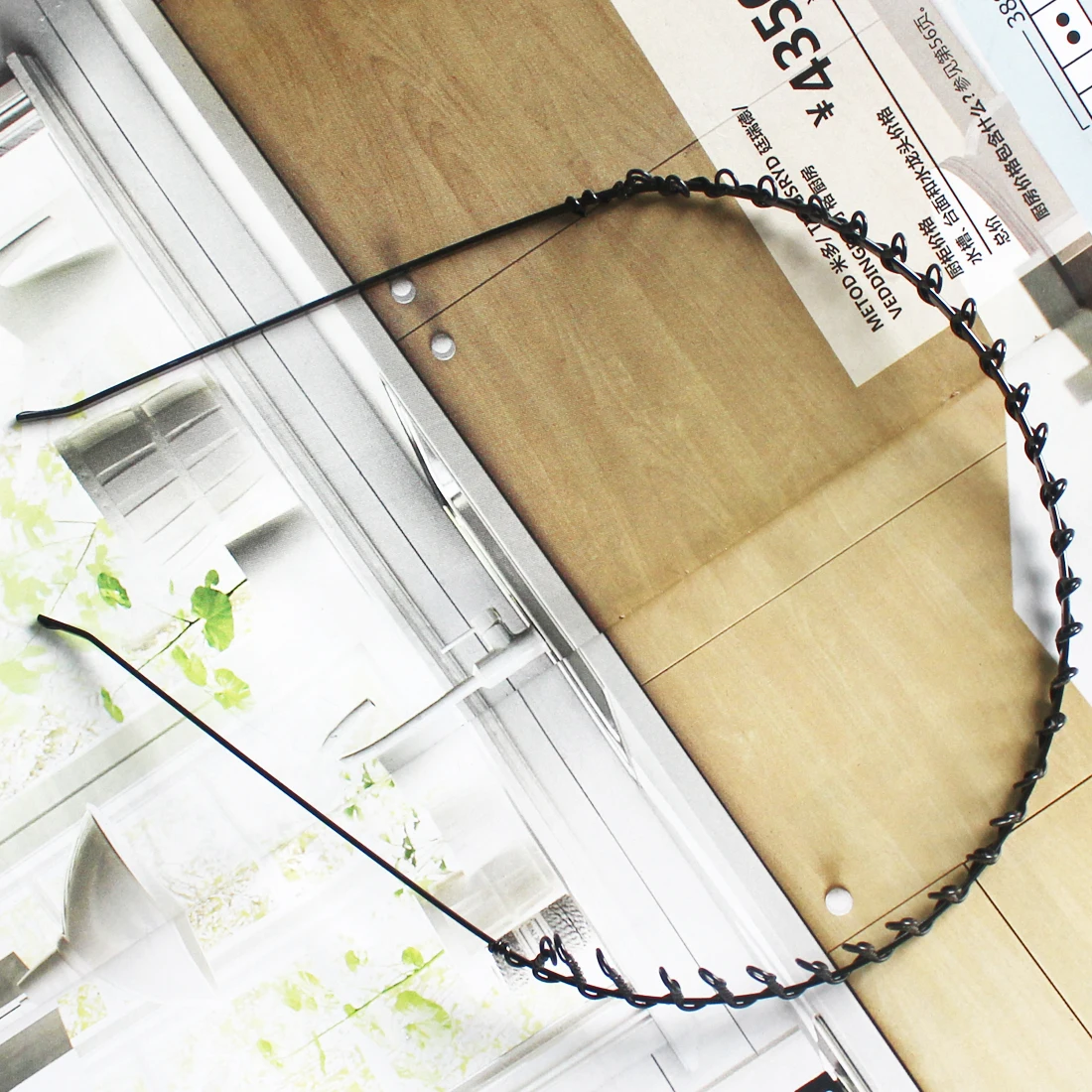 1 шт. черный металлический ободок для волос унисекс с волнистыми зубьями гребень