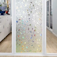 width 90cm 3d laser window film electrostatic non adhesive frosted privacy window cover bathroom sliding door glass sticker