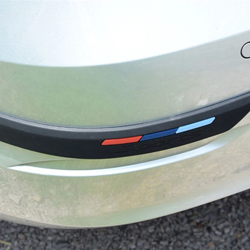 2PCS Car Rubber Front+Rear Bumper Scratch Protector Strip Corner Guard Sticker Edge Protection Styling Mouldings | Автомобили и