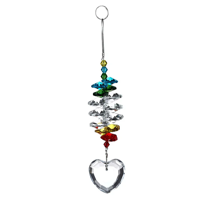 H &amp D оконная подвеска в форме сердца с кристаллами Suncatcher фэншуй Радужная люстра