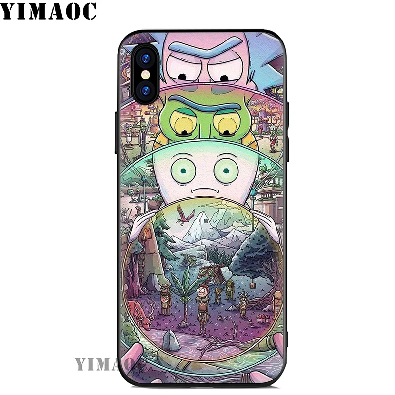 Мягкий силиконовый чехол YIMAOC Rick And Morty для iPhone 11 Pro Xr Xs Max X или 10 8 7 6 6S Plus 5 5S SE |