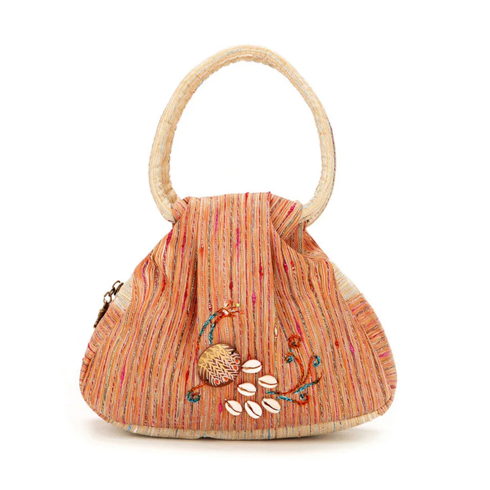 Женская сумка в стиле ретро с цветочной вышивкой на молнии мягкая синяя принтом