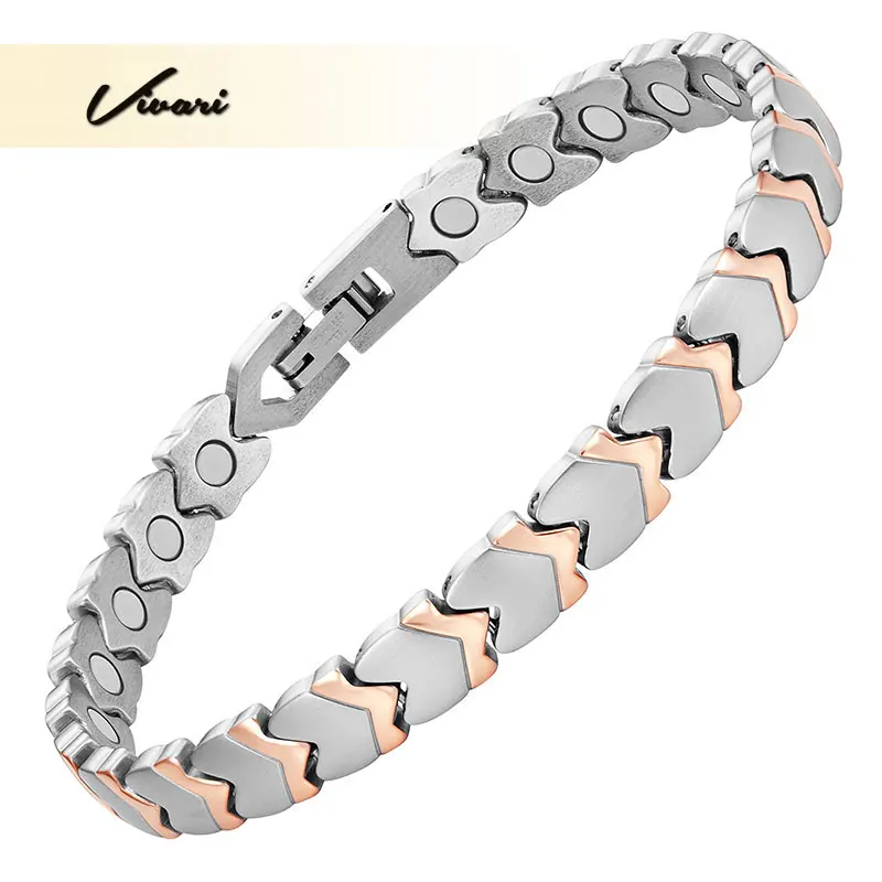 Женский классический браслет Vivari из нержавеющей стали 2 тона золотого и