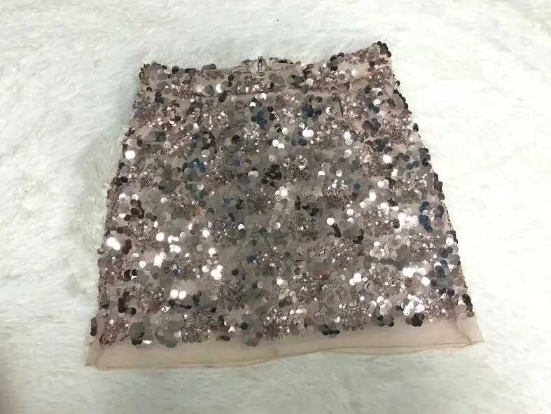 mesh patchwork skirt Women Sexy High Waist Party Glitter Mini Skirt Bodycon sequin back zipper Ladies Beach Skirts | Женская одежда