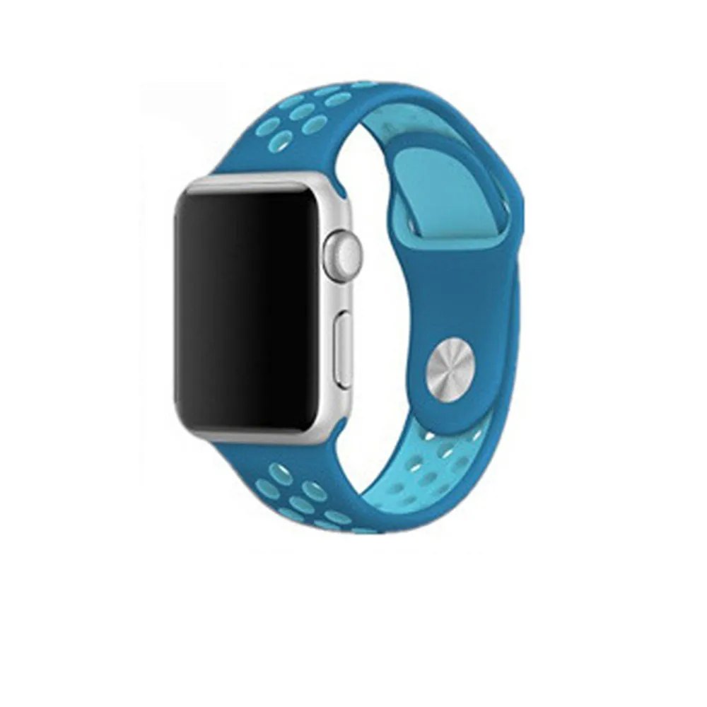 Blue-blue Силиконовый ремешок для Apple Watch band 38 мм 42 мм 40 мм 44 мм сменный ремешок для часов для i Watch Band Series 5 4 3 2 1 - Цвет: Blue-blue