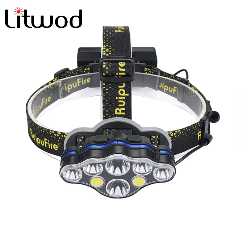Litwod Z20KC08 8Led фар супер яркий светодиодный налобный фонарь Регулируемый фонарик на