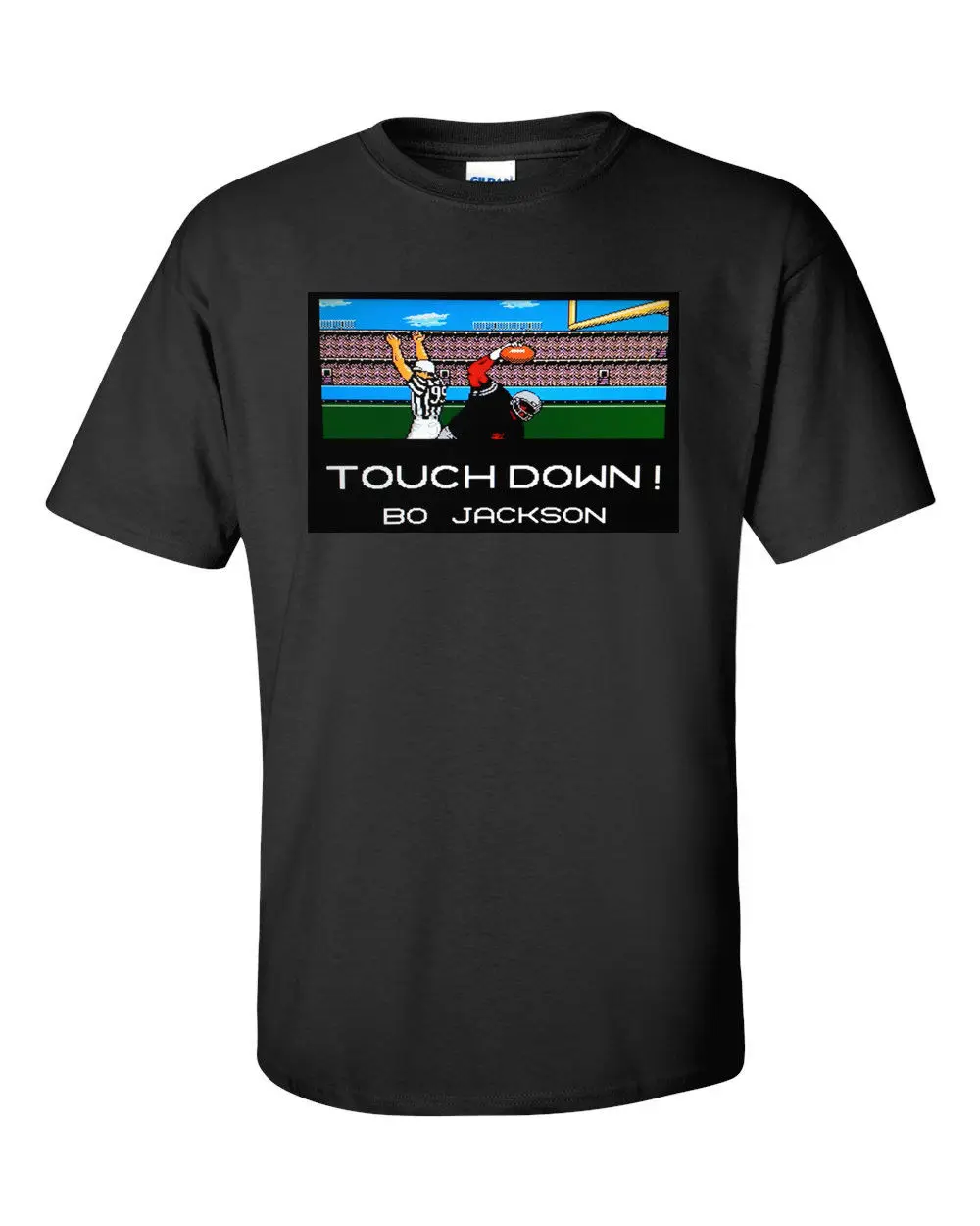 Touchdown Bo Jackson Классическая футболка в стиле ретро с изображением персонажей игры
