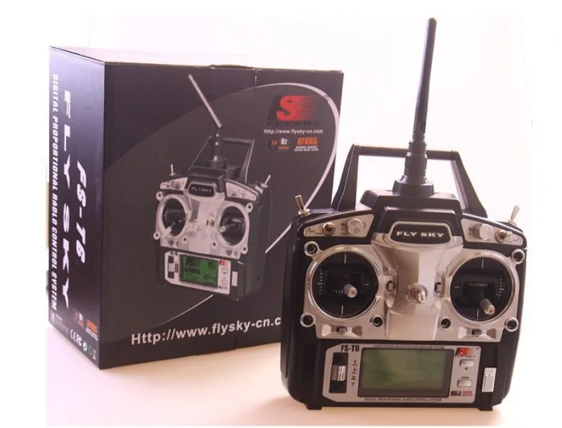 Передатчик Flysky FS T6 Mode 2 6ch 4g с ЖК экраном и приемником R6B Для радиоуправляемых
