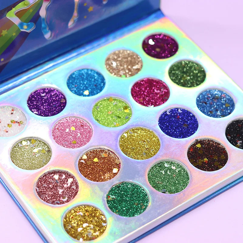 20 цветов Блеск Тени для век Палитра летний день сцена косметический мерцающий