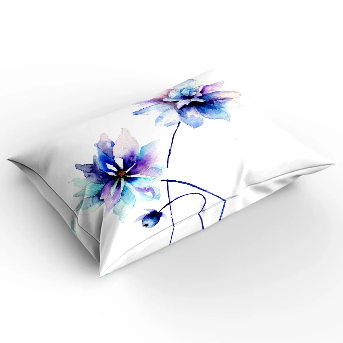 Watercolor Blue And White Pattern Bedding Sets Duvet Set Covers 4 Pcs Comforter Cover St. Valentine's Day Quilt Bed | Дом и сад