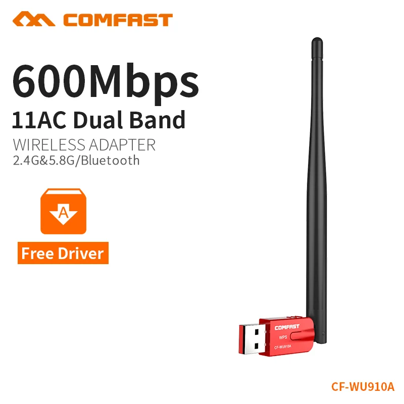 COMFAST Usb Антенна 5 ГГц 433Mbs 3dBi + 2 4 150Mbs 2dBi Wifi адаптация Bluetooth Бесплатный драйвер для ПК