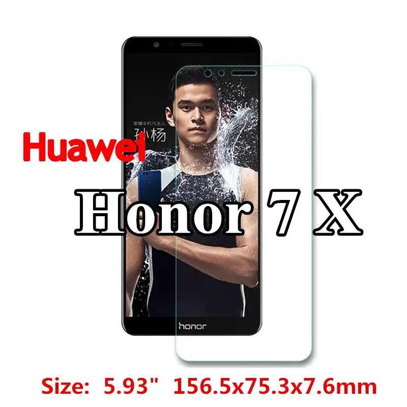 100 шт. 2.5D 0,3 мм закаленное Стекло для huawei P30 pro P9 P8 P10 lite телефон компактный Honor 7A 7X 8X 6A 6X9 8 прозрачная стеклянная пленка - Цвет: Honor 7X