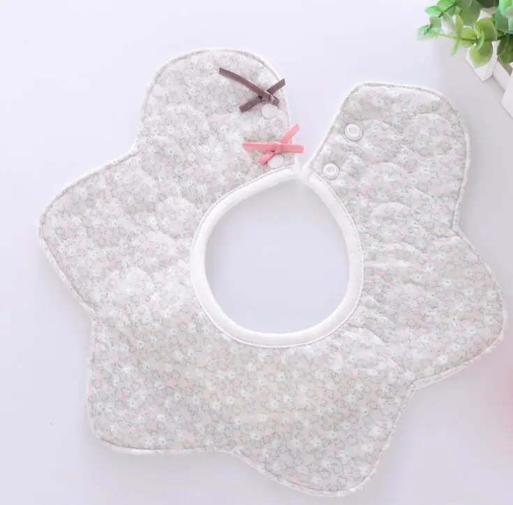 07 Baby Bibs Cotton Waterproof 360 degree Baby Girls Bibs Flower Saliva Towel Children's Bib Rice Bowl 0-12M - Цвет: 07