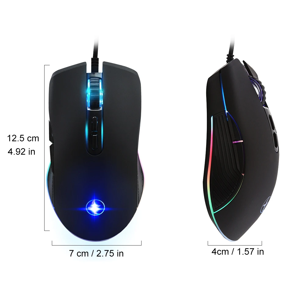 

Gaming Mouse Type-C Ergonomic 4 Backlight Modes Up To 3200 DPI RGB Wired Gaming Mice For Overwatch