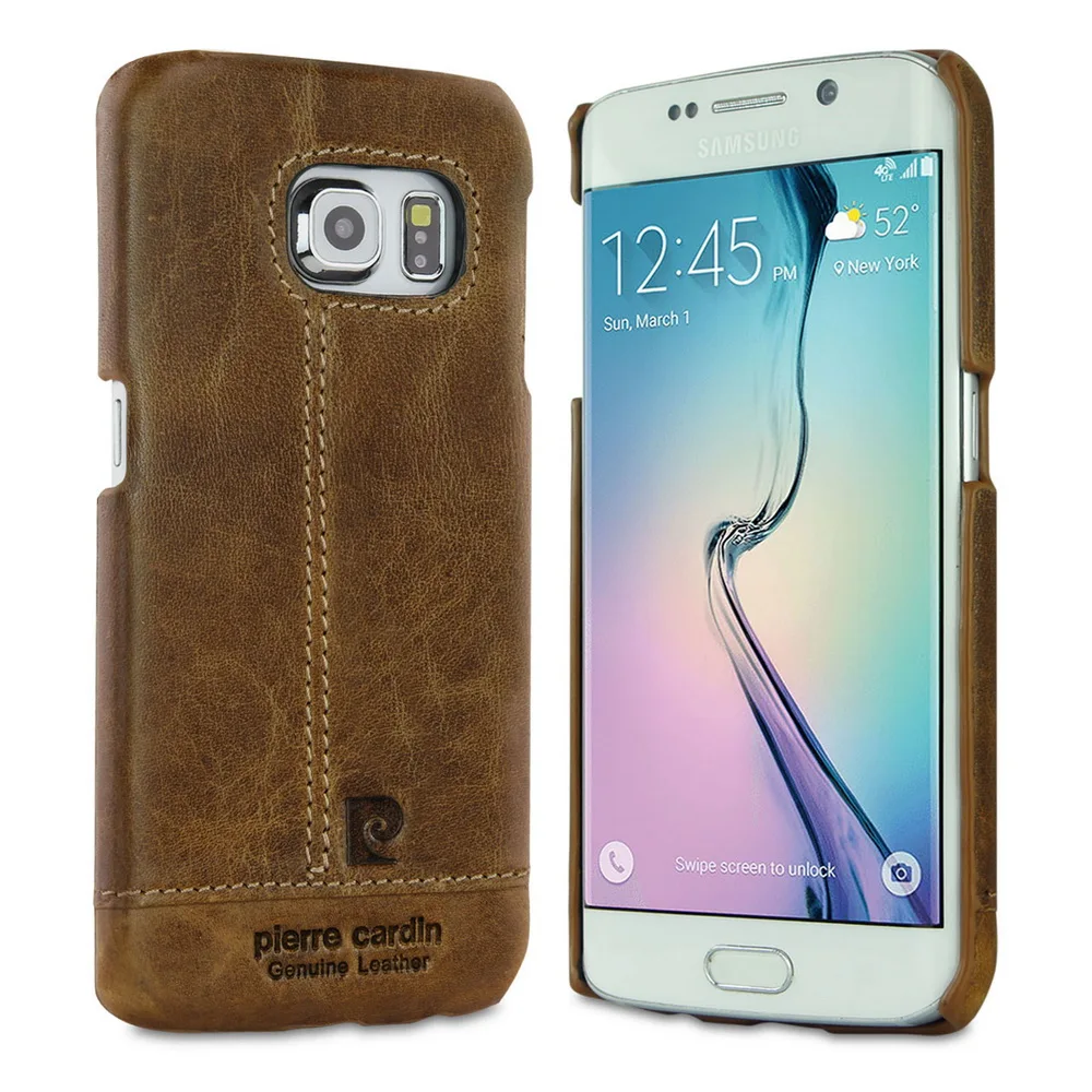Чехол Pierre Cardin для samsung Galaxy S7/S6/S6 edge/S6 Edge Plus, Прошитый, из натуральной кожи, тонкий, жесткий, задняя крышка, чехол для телефона s