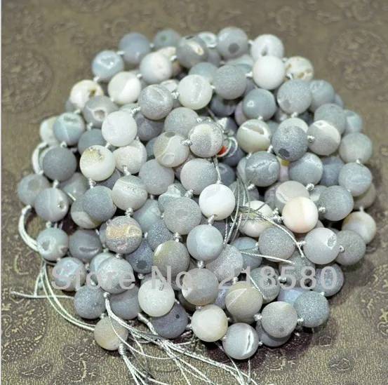 

H-ARB03-1 5 Strands/lot 15.5 inch Frosted Agat Geode Druzy Round Beads 8mm 10mm 12mm 14mm 16mm 18mm 20mm