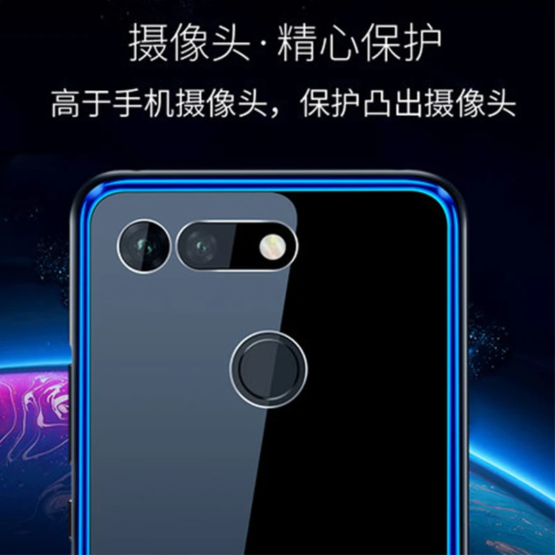 

New Metal Bumper Frame for Huawei Honor V20 Tempered Glass Back Skin for Huawei Honor V20 2019 Fashion Phone Case Cover