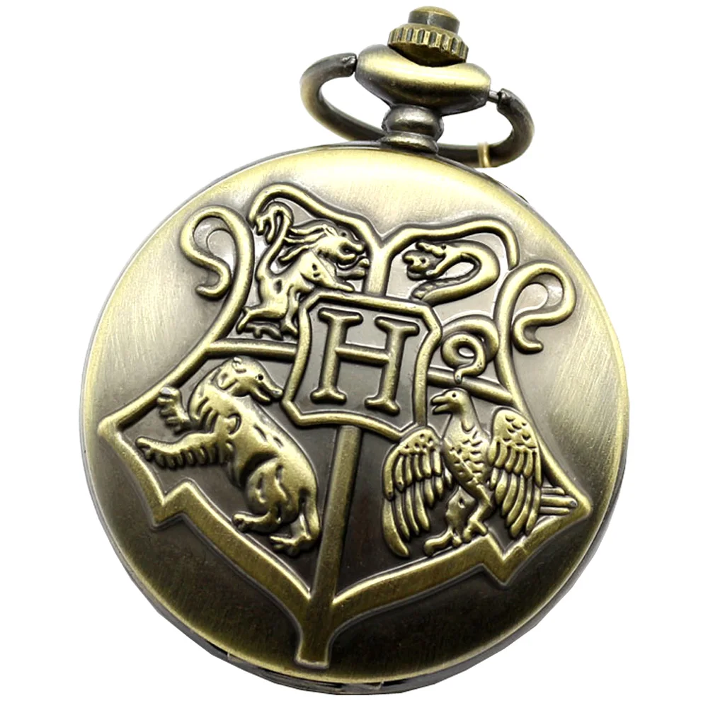a Кварцевые карманные часы Hogwarts The Deathly Hallows из нержавеющей стали ожерелье цепочка Fob часы для мужчин и женщин Подарки - Цвет: a