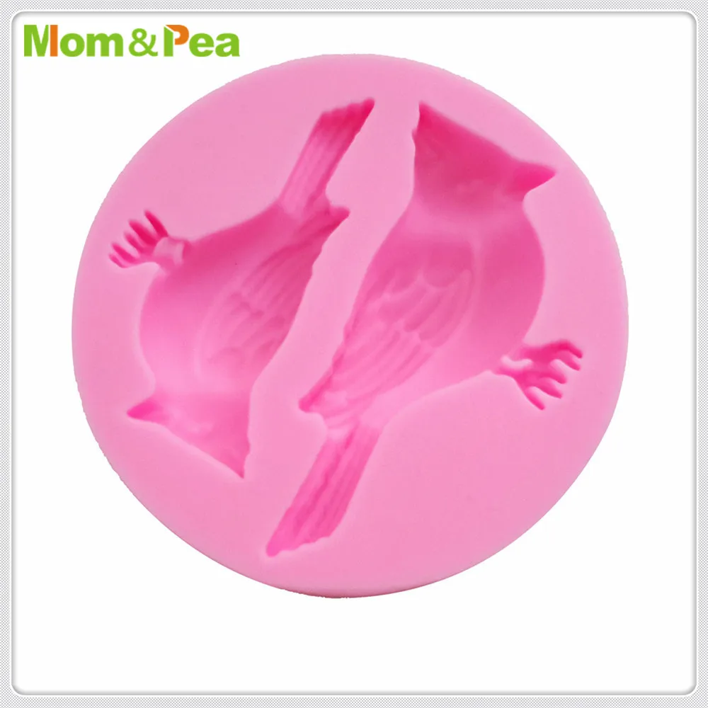 Mom &amp Pea MPA1925 2-Bird силиконовая форма для украшения торта помадка 3D пищевых
