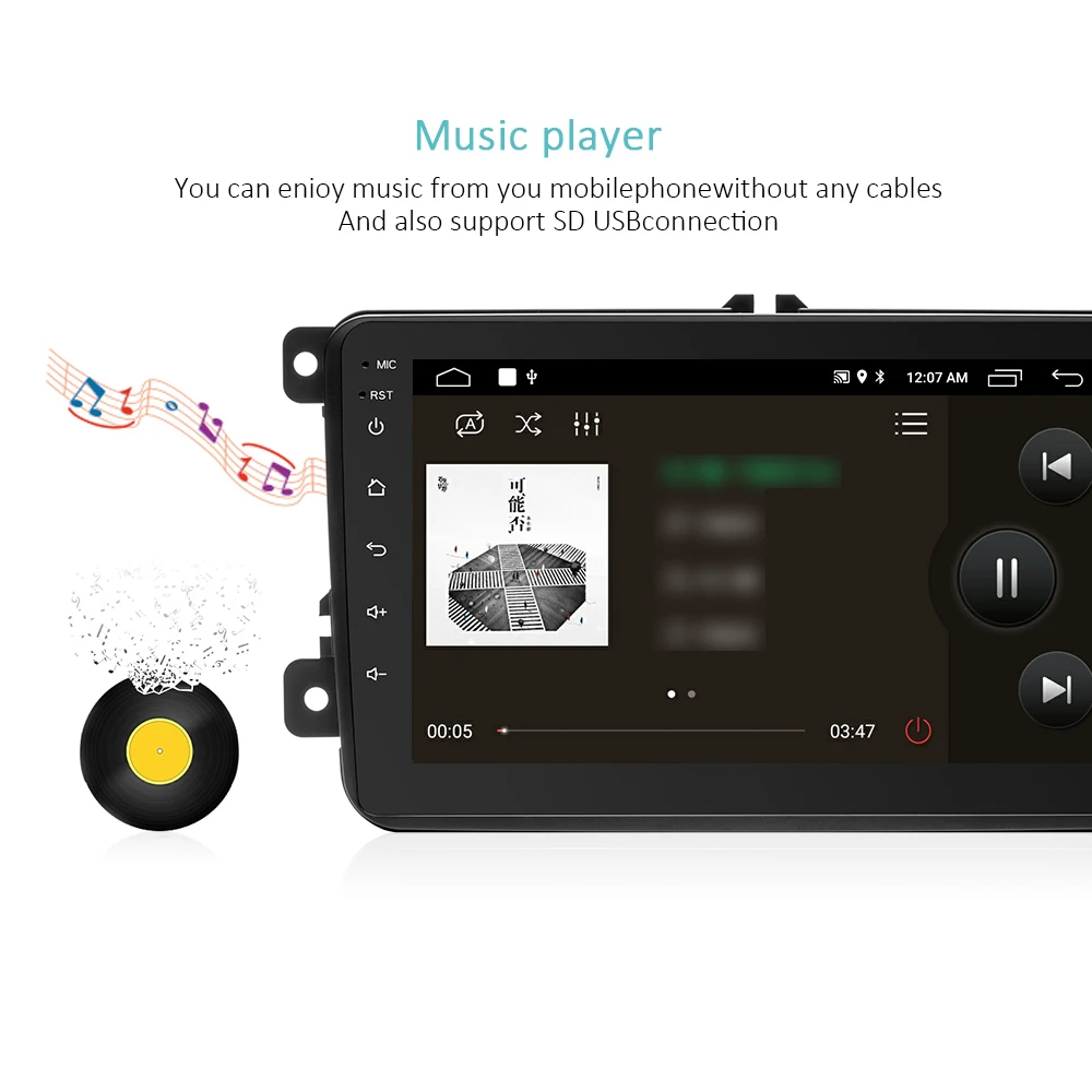 Podofo 2 din 8 &quotAndroid 8.1HD сенсорный экран MP5 Автомобильный мультимедийный плеер аудио