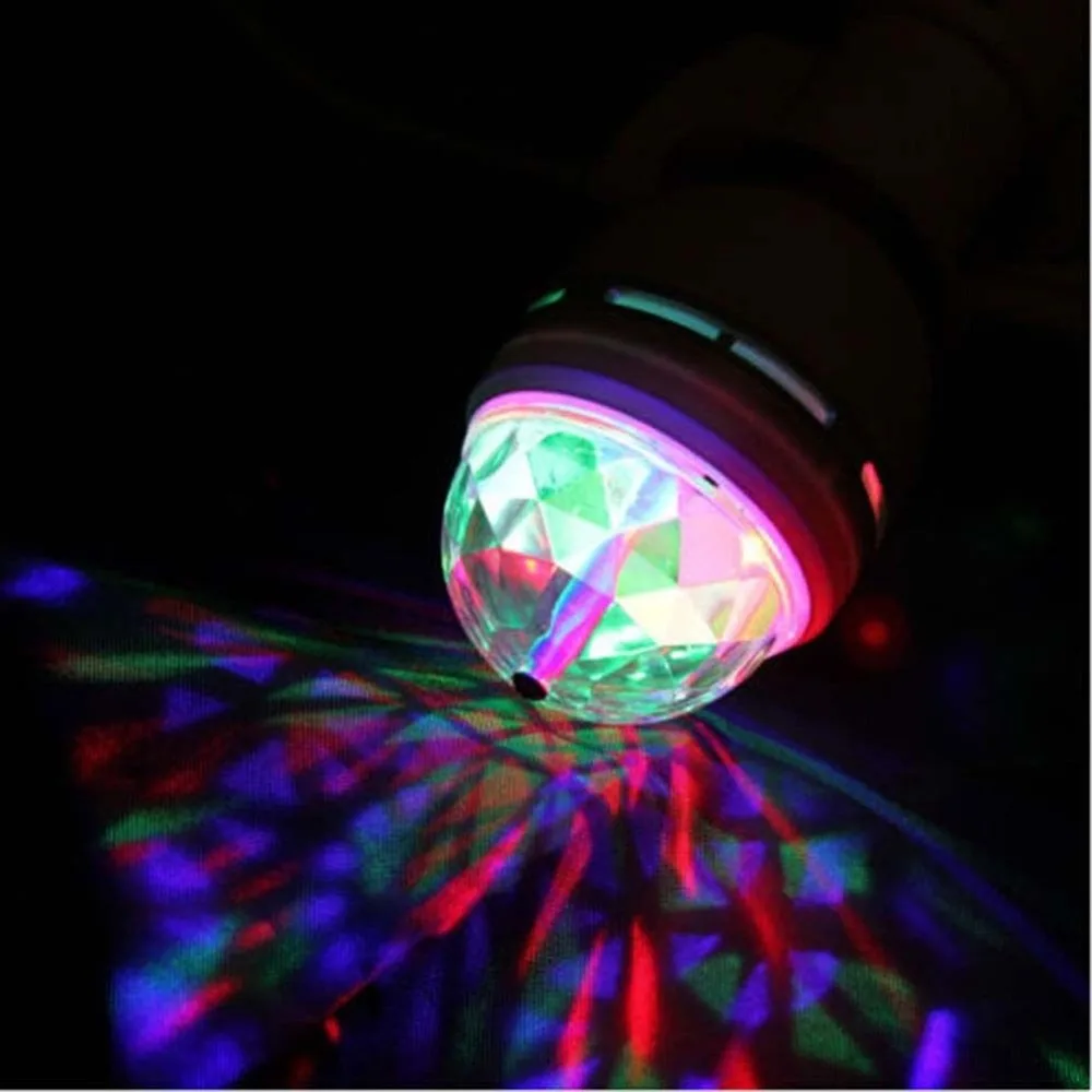 1Pcs E27 3W RGB Stage LED Light Auto Crystal Ball Rotating Lamp AC85V-265V Disco DJ Party Holiday Dance Bulb Christmas Lighting | Освещение