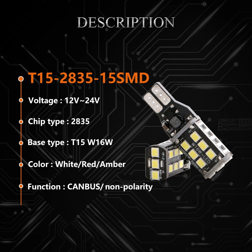 YM E-Bright 10 шт. 12 В DC T15 2835 15 SMD Светодиодные Автомобильные Лампы CANBUS без ошибок