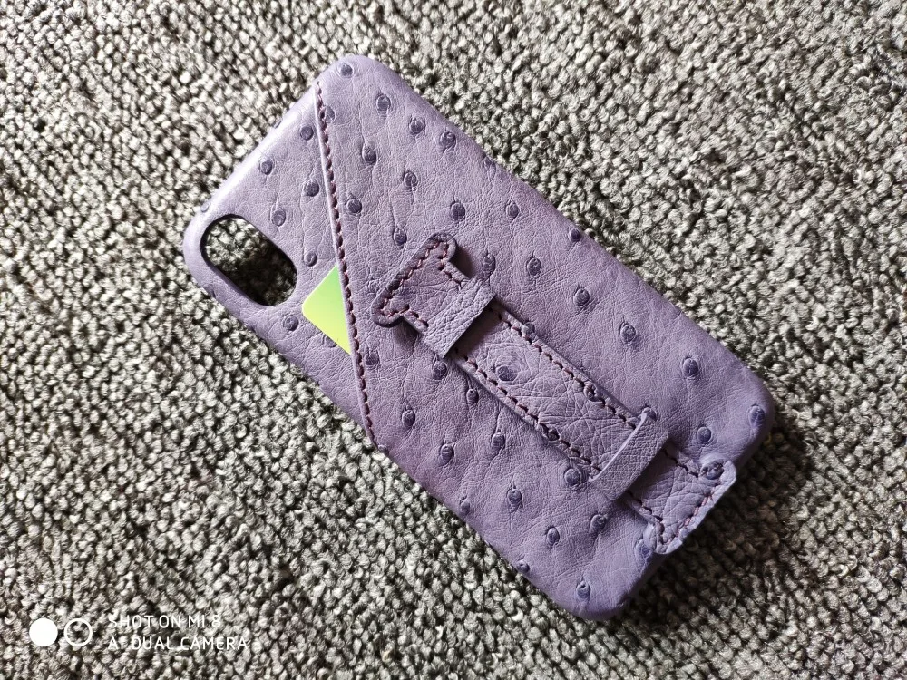 Чехол для iPhone X XR XS MAX из натуральной кожи, натуральный страусовый чехол для телефона iPhone X, карман для карт+ держатель для телефона