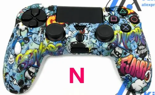N Силиконовый защитный чехол-накладка для Dualshock 4 Playstation 4 PS4 Pro тонкий контроллер - Цвет: N