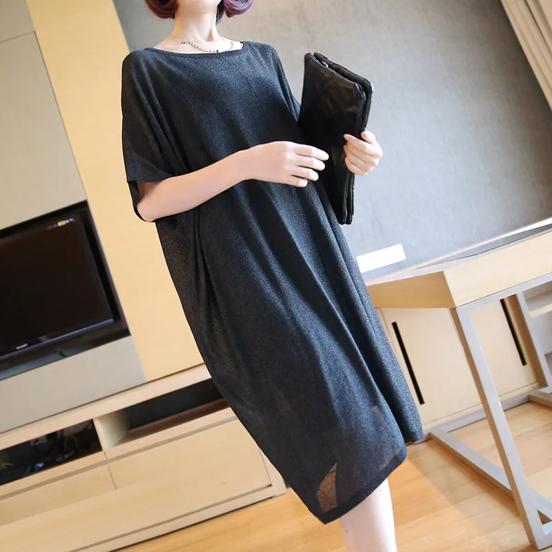 

Fashion thin openwork dress summer 2019 Korean version of the new women's long temperament knitted blouse