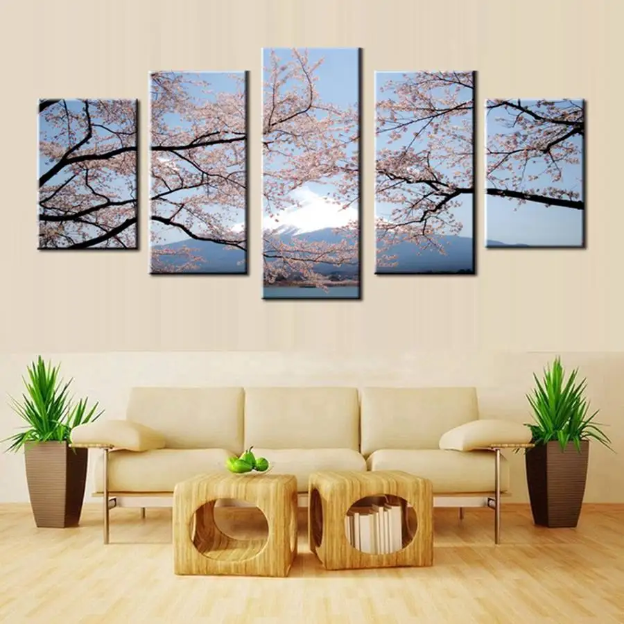 Офисный Настенный декор лесной природный пейзаж искусство Зеленый лист дерево