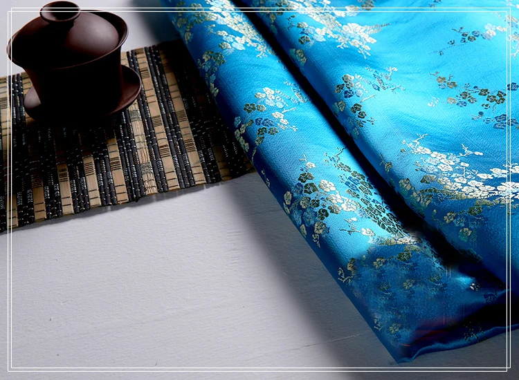 Классический стиль голубой Шелковый жаккардовый гобелен 90x100 см атласный одежда
