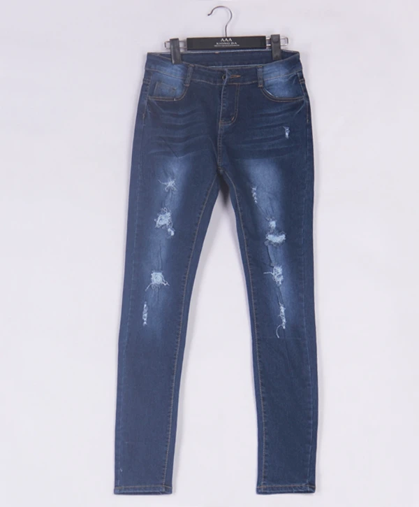 ZQLZ Jeans Woman Fashion Ripped Ultra Stretch Skinny Ture Pencil Pants Women Summer Denim Trousers Femme |