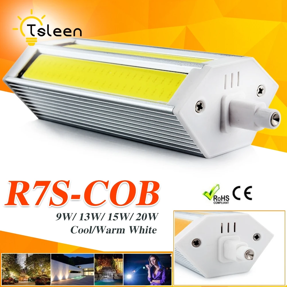 R7S светодиодный Диодная лампочка светильник Bombillas 78 118 135 189 мм высокое Lumne COB 220V 9 Вт 13 Вт, 15 Вт, 20 Вт, R7S ампулы Светодиодный точечный светильник лампа