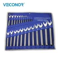 23pcs combo wrench set high torque spanner set of keys open and box end metric 632mm chrome vanadium with roll up storage pouch