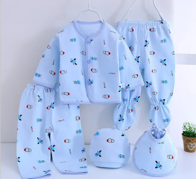 Комплект одежды для новорожденных мальчиков и девочек 0 6 месяцев 100% хлопок (5