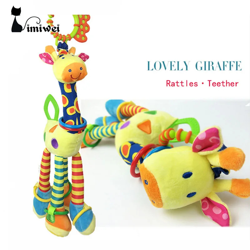 

Новинка 2018, милые детские игрушки, плюшевые игрушки с жирафом для новорожденных, мобильность с кричащим трейлером, Висячие с погремушками, П...