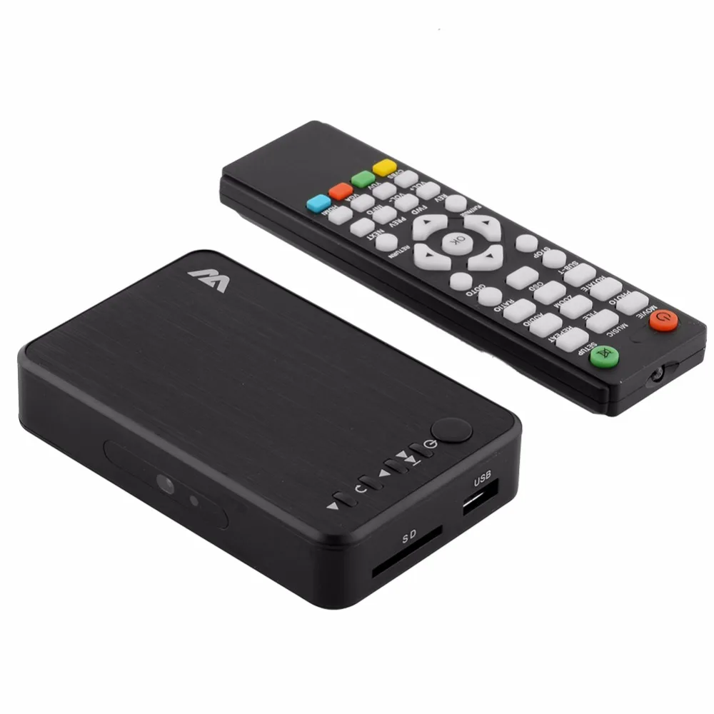 MP023 мультимедийный плеер Mini Full HD 1080P HDD медиаплеер TV box Поддержка HDMI MKV RM SD USB SDHC MMC