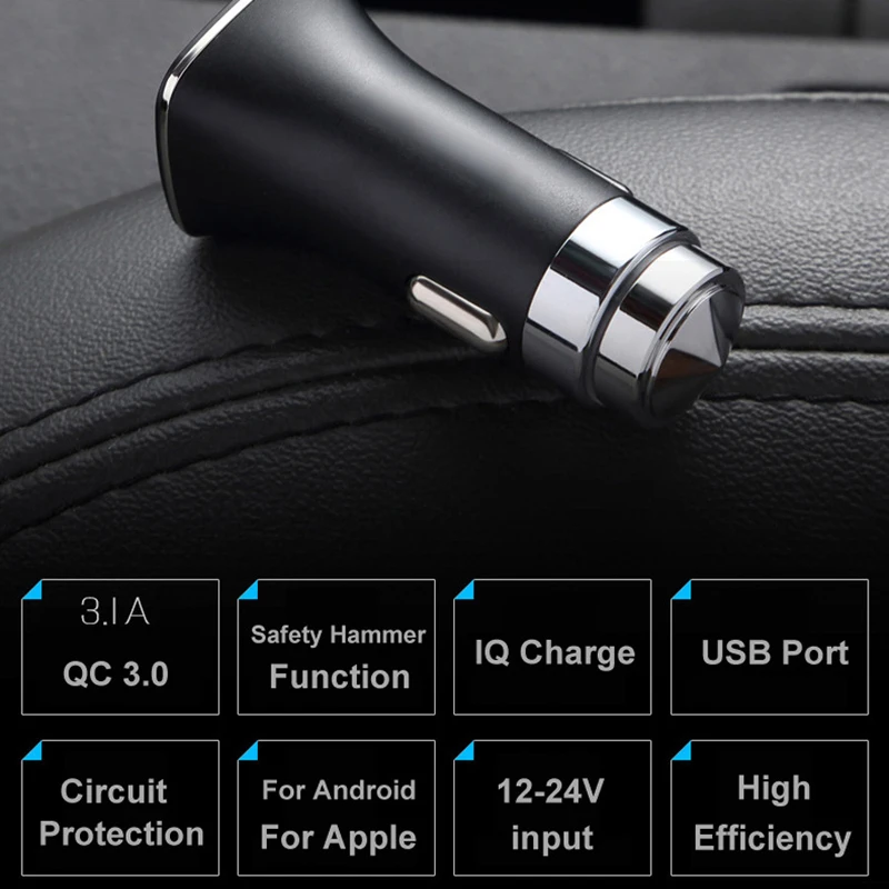 Быстрое зарядное устройство QC3.0 адаптер для автомобильного прикуривателя 15 Вт