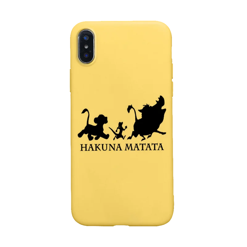 Hakuna Matata Король Лев Тимон Мягкий силиконовый чехол для телефона чехол для iPhone 5 5S SE 6 6s 7 8 plus X Xs XR max pumbaa simba - Цвет: Y-1343