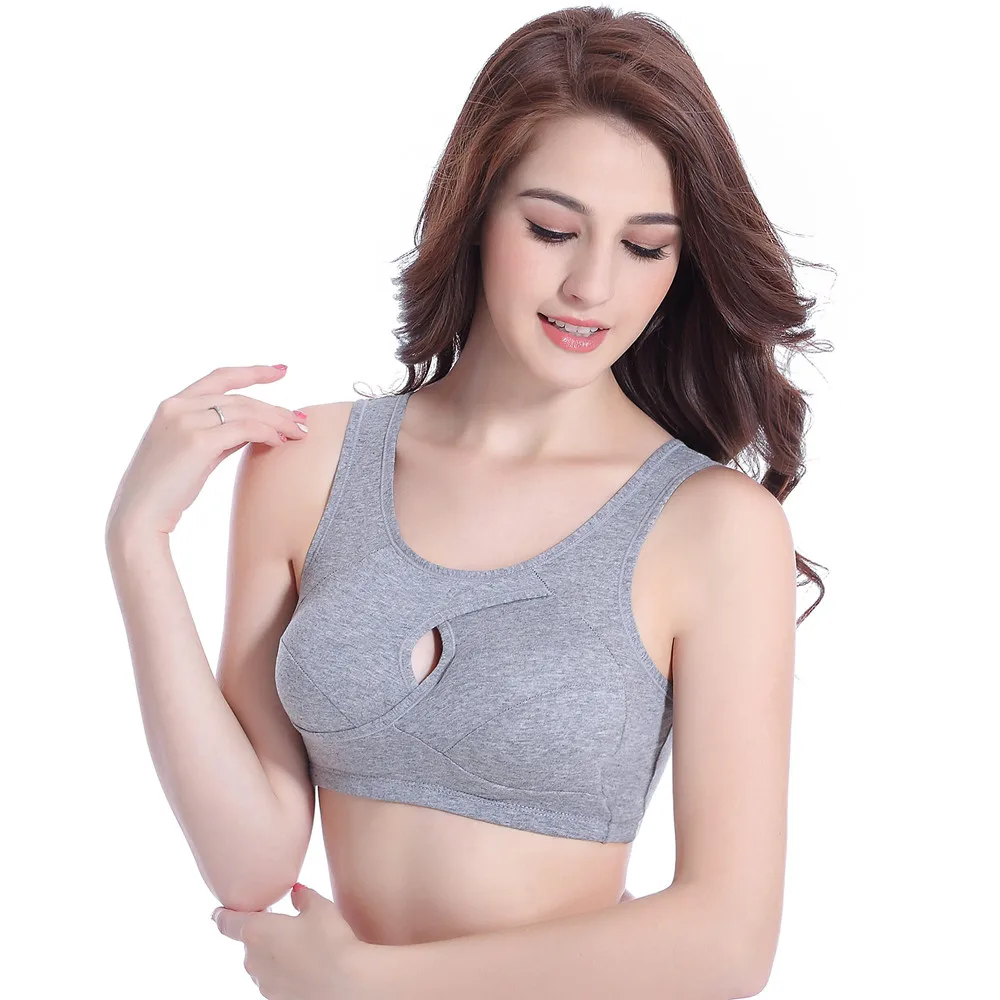 Серый MUQGEW Грудное вскармливание для беременных кормящих хлопковый бюстгальтер для кормления и подушечка против галактореи для беременных женщин нижнее белье бюстгальтер для кормления грудью# p7 - Цвет: Серый