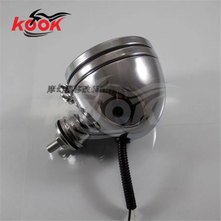 Фара мотоциклетная в винтажном стиле хром прозрачная белая для Harley Davidson Chopper Bobber