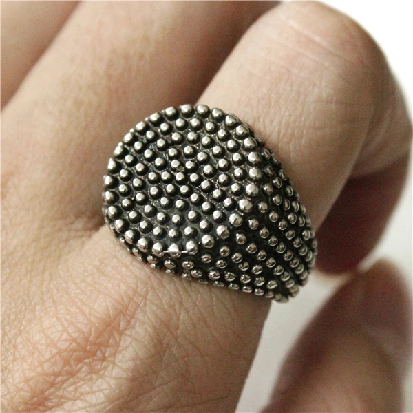 2017 Amazing Style Black Fashion Bumps Round Shape Ring 316L Stainless Steel Women Mens Indian Cool | Украшения и аксессуары